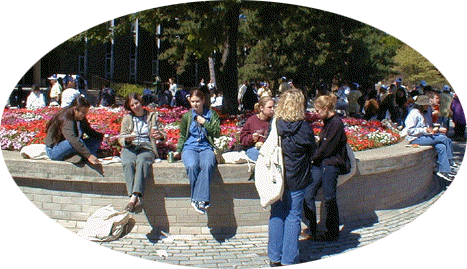 [Sittin' by the flowers in the arts quad]