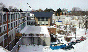 [Snow on the dumpster]