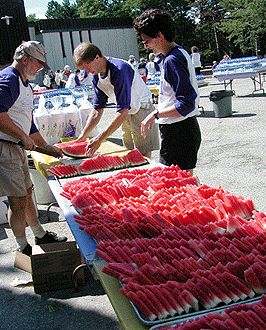 [Bright slices of watermelon]