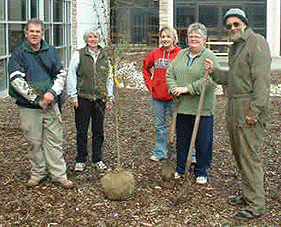 [Five people, two shovels]