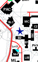 [Map of west side of campus]