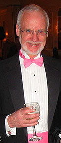 [In pink bow tie and cummerbund]