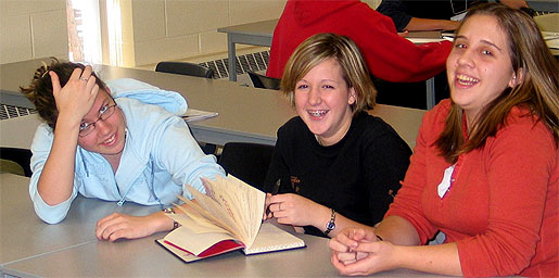 [Three girls with big smiles]