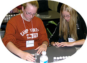 [Two girls hard at work]