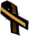 [Black and gold ribbon]