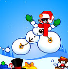 [Snowman on snowbicycle]