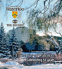 [Magazine cover: snow on Dana Porter Library]