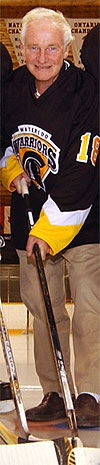 [Johnston in hockey uniform]