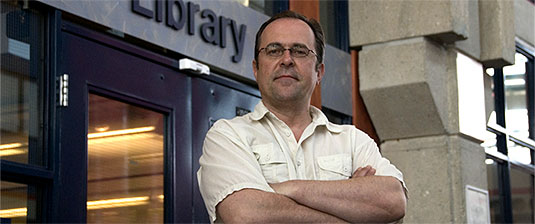 [Spencer outside Davis Centre library]