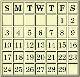 [February calendar]
