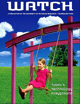 [Magazine cover shows child in swing]
