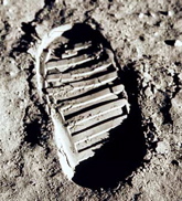 footprint in moon dust