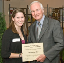 Catherine Hay with President David Johnston