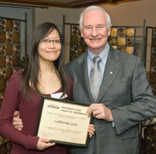 Catharine Lau with David Johnston