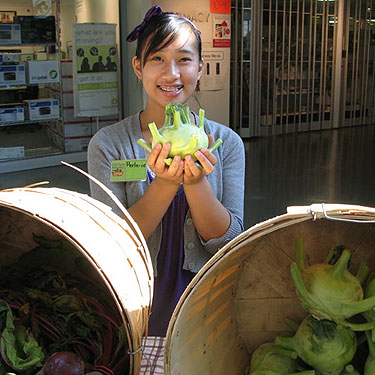 [Student with kohlrabi]