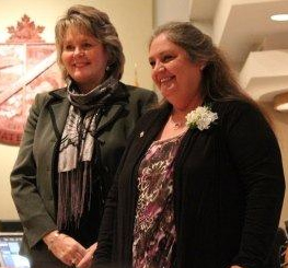 Mayor Brenda Halloran and Laurie Strome.