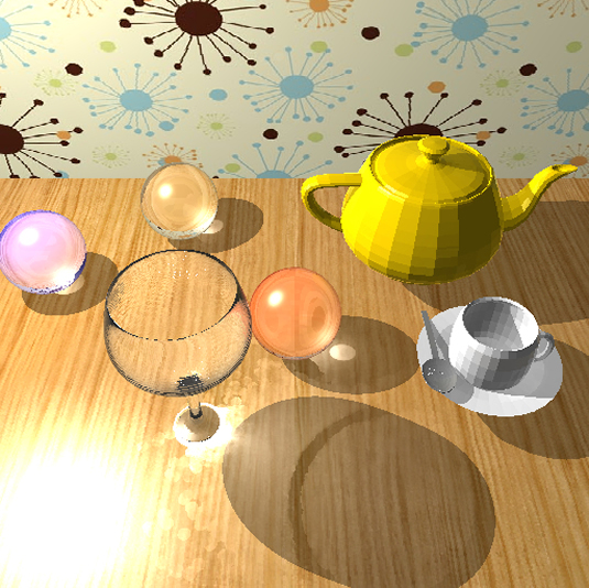 Chongxi Huang's computer-generated image of a tabletop with items on it.