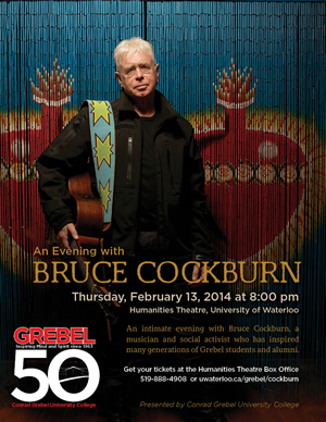 "An Evening With Bruce Cockburn" event poster.