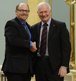 Brian Dixon and Governor General David Johnston.