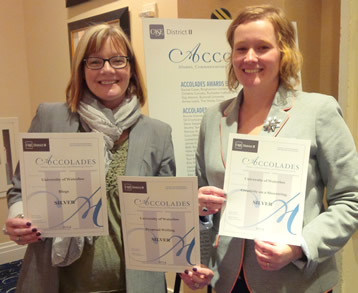 Pat Duguay and Jude Doble accepted the University of Waterloo's Case awards.
