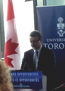 Feridun Hamdullahpur speaks at the U15 event.