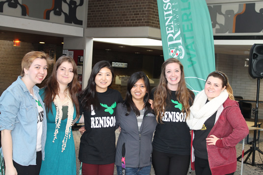 Renison students pose in the Student Life Centre.