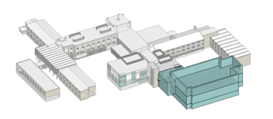 A render showing the proposed English language institute at Renison.