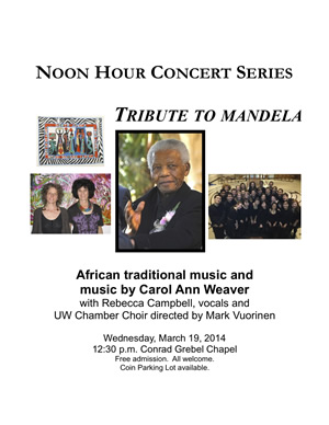 Mandela tribute concert poster.