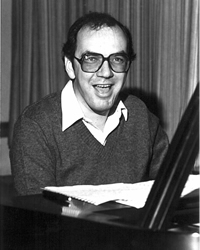 Barry Wills playing piano.