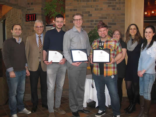 Hadi Hosseini (committee member), Jim Frank (committee chair), Mostafa Farrokhabadi (AETS award recipient), Nathaniel Stevens (AETS award recipient), Tommy Mayberry (AETS award recipient), Verna Keller (committee secreta