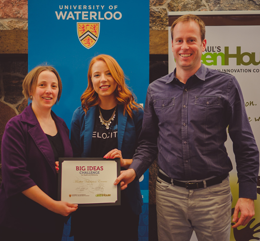 Rachel Friesen accepts her award.