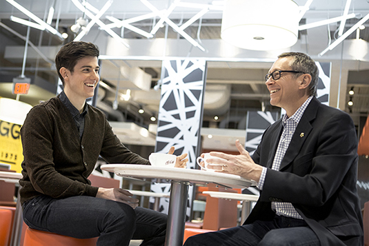 Dave Wilkin shares a coffee with John Betts, CEO of McDonald’s Canada.