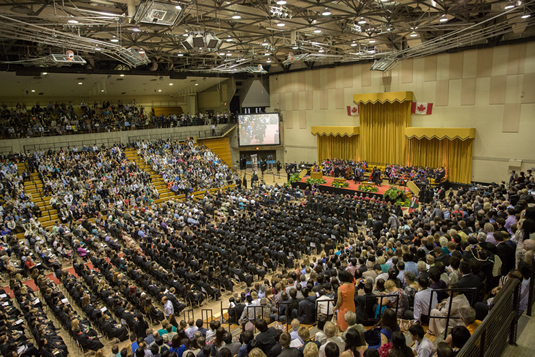 Convocation ceremony taking place in the Physical Activities Complex.
