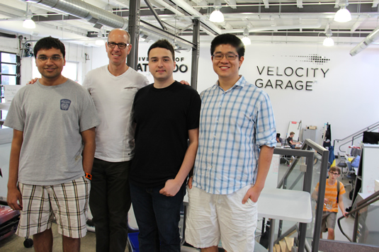 Ronuk Raval and the EnCircle team at the Velocity Garage.