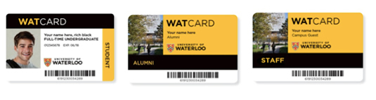 New Watcard designs, showing the uWaterloo shield and wordmark.