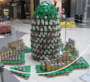 Architecture's can-structure build, which resembles the 30 St. Mary Axe "Gherkin" building.