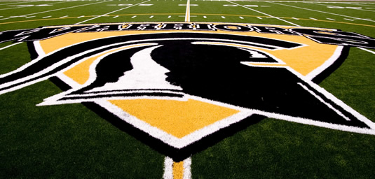 The Waterloo Warriors logo emblazoned on Warrior Field.