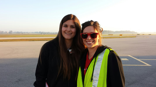 Madison LeBlanc is on the left, and a United Way staff member is on the right.