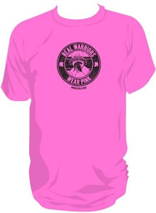 A "Real Warriors Wear Pink" t-shirt.