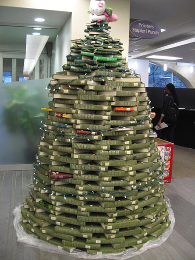 The book tree in Dana Porter.