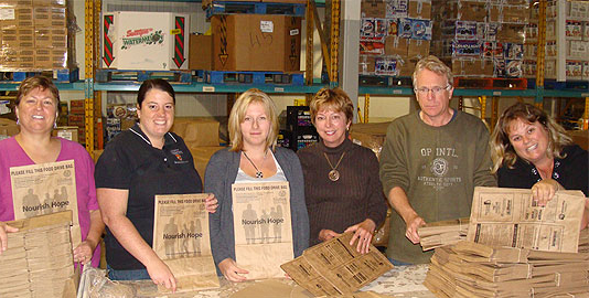 Waterloo volunteers at the Food Bank.