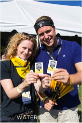 Warriors spectators with their Big Tickets.